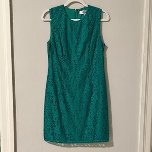 Diane Von Furstenberg Green Lace Dress